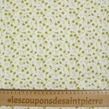 Double printed gauze flowers romy yellow broken white background