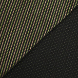 Jacquard polyviscose rayé vert et marron fond noir