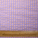Seersucker vichy beige morado y melocotón
