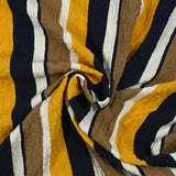 Yellow, taupe and navy printed mockery