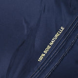 100% navy blue silk satin