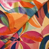 Jersey de viscose imprimé aquarelle multicolore fond beige