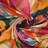 Jersey de viscose imprimé aquarelle multicolore fond beige