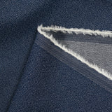 Jean's fin de coton et soie jacquard pointillé marine