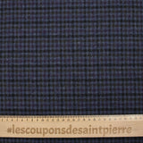 Flanelle de laine mélangée à carreaux fond marine
