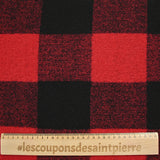 Red and black checked polyester wool