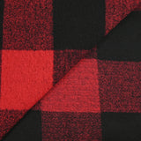Red and black checked polyester wool