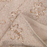 Lainage bouclette Sarah fleurs fond sable rosé