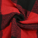 Red and black checked polyester wool
