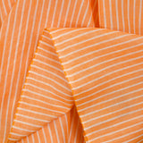 Coton fin tissé-teint rayé 6mm fond mandarine