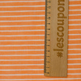 Coton fin tissé-teint rayé 6mm fond mandarine