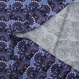 Viscose imprimée éventail indigo et bleu