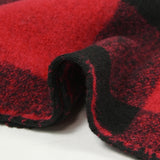 Red and black checked polyester wool
