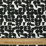 Viscose imprimée Bauhaus noir fond blanc