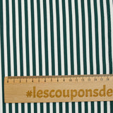 Popeline de coton imprimée Lina rayée 5mm vert forêt