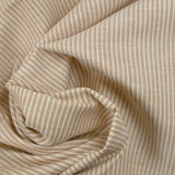 Coton tissé-teint rayé caramel fond blanc