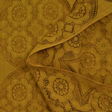 Dentelle polyester bohème moutarde