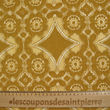 Dentelle polyester bohème moutarde