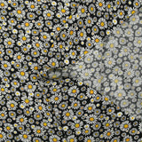 Viscose imprimée petites fleurs des champs fond noir