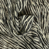 Jacquard de polycoton irisé fantaisie noir et écru