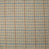 Drap de laine mélangée pied-de-poule bleu et gris fond écru