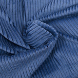 Velours de coton côtelé grosses côtes 6 mm bleu fond jeans