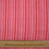 Viscose and wool veil with red Aztec print and pink background