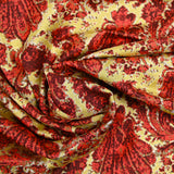 Maille de viscose et coton coquillage rouge fond doré