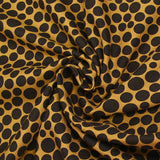 Crêpe viscose et soie imprimé pois fond ocre