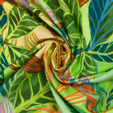 Jungle print viscose crepe in green design