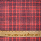 Laine mélangée à carreaux fond corail