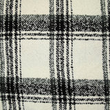 Lainage polyester bouclette à carreaux blanc cassé