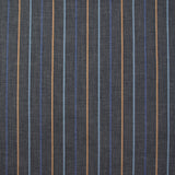 Fancy cotton striped blue and camel midnight blue background