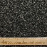 Laine mélangée bouclettes chevrons 85mm noir et écru