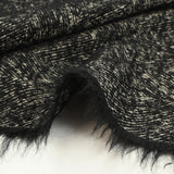Laine mélangée bouclettes chevrons 85mm noir et écru
