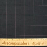 Coton tissé-teint Prince de Galles ligne rose fond anthracite