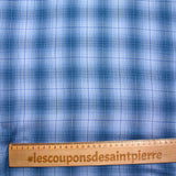 Viscosa tejida teñida Laura con cuadros azules.