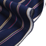 Viscose tissée teinte rayé rouge fond marine