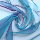 100% silk muslin plain blue changing purple
