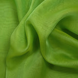 Mousseline 100% soie unie vert pomme changeant anis