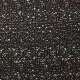 Brocart aspect tweed lurex cuivre fond noir et blanc