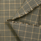 Laine Prince-de-Galles stretch marron et beige fond blanc cassé