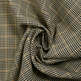 Laine Prince-de-Galles stretch marron et beige fond blanc cassé