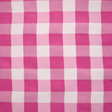 Polyviscose tissée-teinte vichy 30 mm blanc et rose
