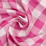 Polyviscose tissée-teinte vichy 30 mm blanc et rose