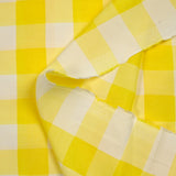Polyviscose tissée-teinte vichy 30 mm blanc et jaune
