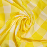 Polyviscose tissée-teinte vichy 30 mm blanc et jaune
