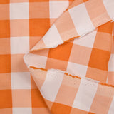 Polyviscose tissée-teinte vichy 30 mm blanc et orange