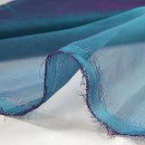 100% silk muslin plain blue changing purple