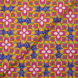 Coton imprimé ethnique Bunnik rose et jaune